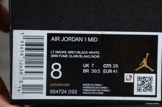 Rep LUCY Grey 1 Mid AIR 554724-092 Jordan Light Smoke 0813